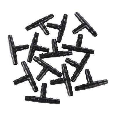 20 Stück T-Stück mit Widerhaken, Sprinkler-Bewässerungsschlauch-Verbindungsstücke, 1/4 Zoll T-Stück mit Widerhaken, Rohrverschraubung, Tropfsystem für 4 mm Schlauch
