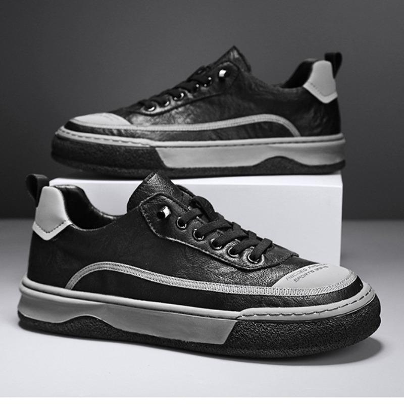 High Quality Leather Casual Shoes for Men Flats Sneakers Luxury Brand Men Tennis Shoes Office Footwear Trend Platform Men‘s Shoe