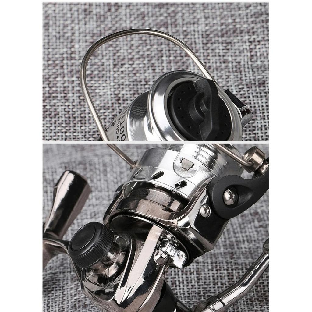 Ice Fishing Reel Mini Spinning Reels Small Zinc Alloy All Metal Spool Delicate Front Drag 4.3:1 Coil for Boat Rock Ice Fishing Lure Ultralight Wheel