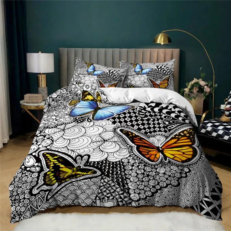 Queen Size Comforter Bedding Sets Insect Butterfly Duvet Cover Set Queen 228x228cm King Thick High Grade Home Bed Comforters 3d