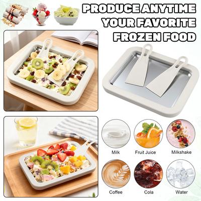 Rolled Ice Cream Maker, Non-Electric Ice Cream Roll Maker Machine, DIY Yogurt & Sashimi Dessert Maker With Fast Freezing Coolant, Easy To Use & Wash