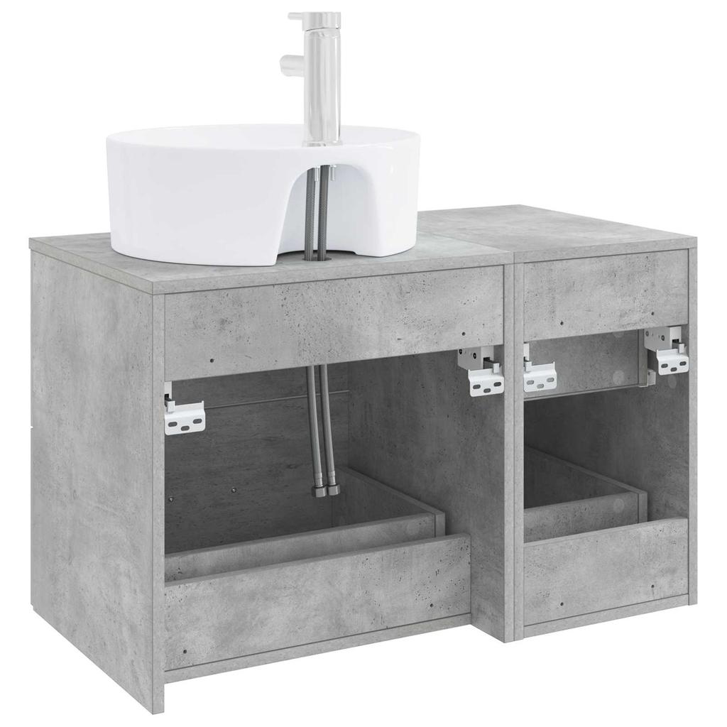 Bathroom Furniture Set 2 Pcs Concrete Grey Engineered Wood