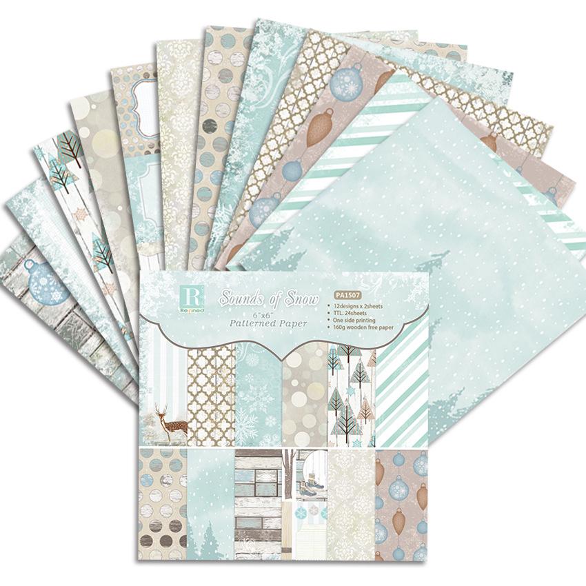 Winter Theme Animals Pattern Paper 9 Styles 24 Sheets DIY Photo Album Scrapbook  Journal Account Card Background  6 Inch