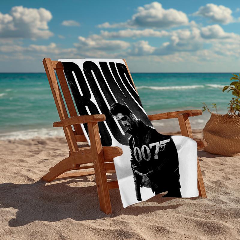 Ultra-Soft Beach Towel with 007 James Bond Theme,Ideal for Pool - Camping, Diving - Perfect Travel Essential, Vibrant Beach Towel.