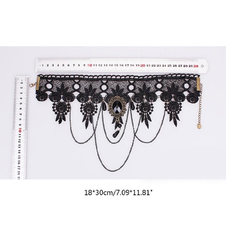 Halloween Jewelry Set for Women Gothic Black Lace Choker Necklace with Earrings