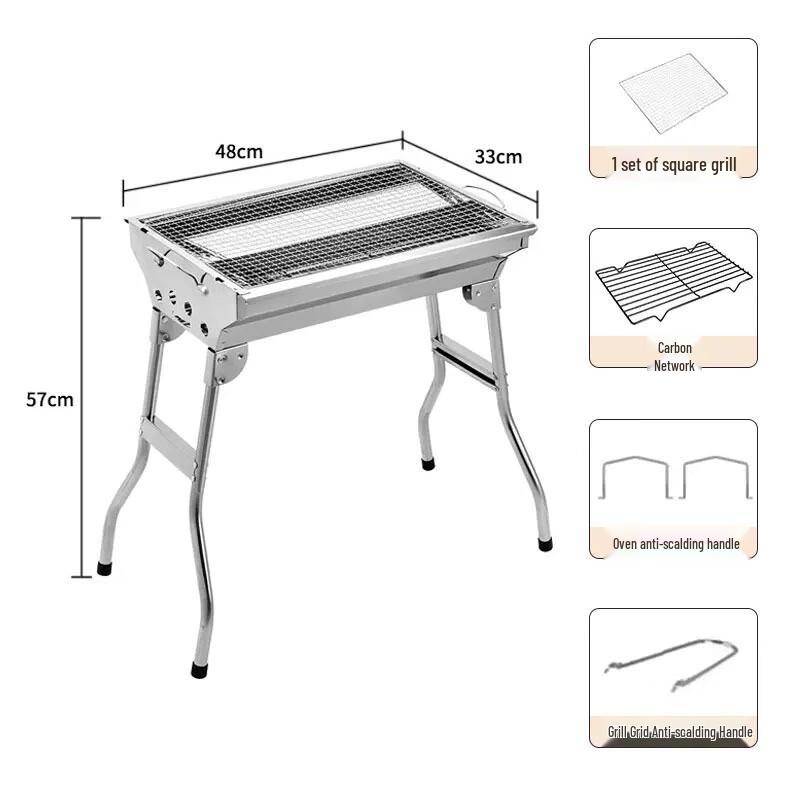 Suiyuan Portable Foldable Outdoor Camping Charcoal Grill One Size