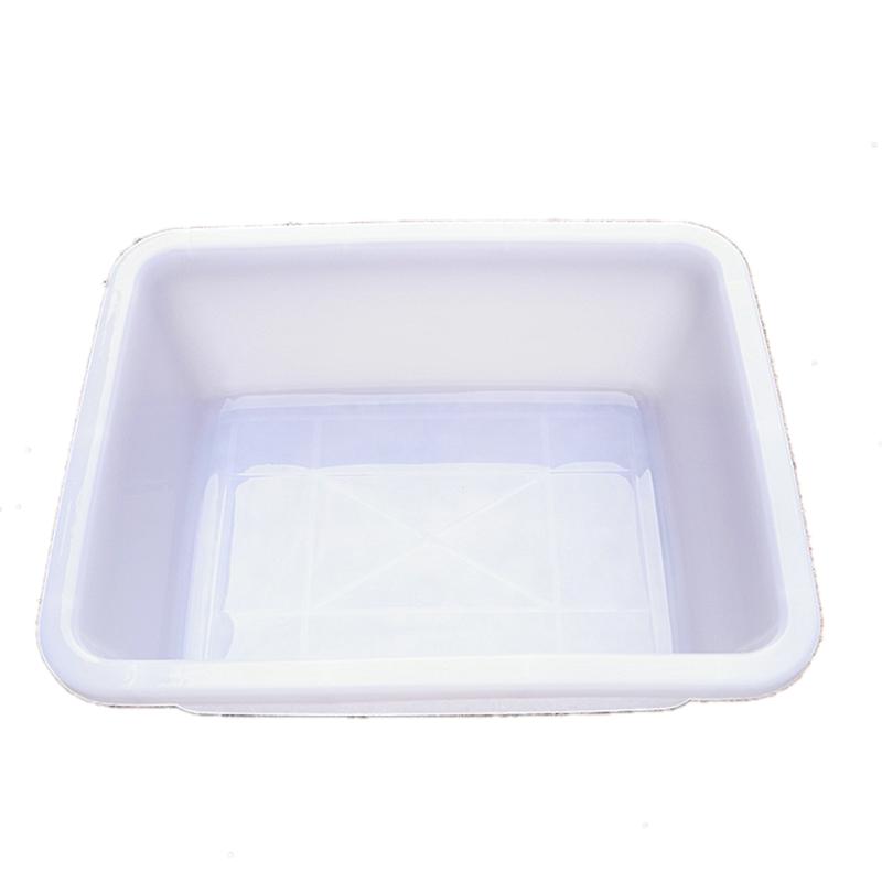 Medium White Plastic Rectangular Basin Tray - Kitchen & Food Storage Box (Lidless)