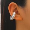Chic European & American Oval Hollow Electroplated Ear Clip Earrings
