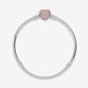 Pandora Moments Pave Heart Clasp Snake Chain Bracelet 15 Cm