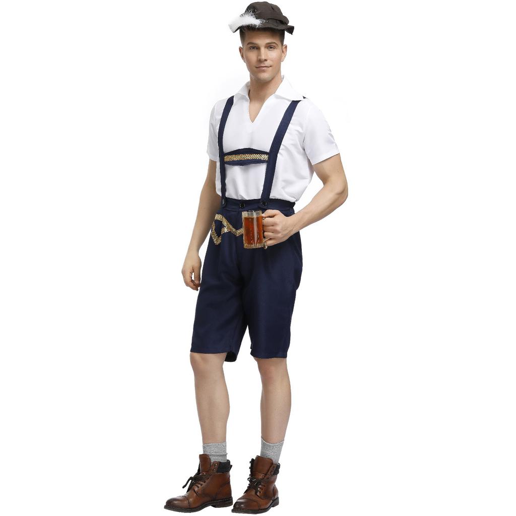 Germany Munich Men's Oktoberfest Cos Beer Costume Stage Costume, Men's Overalls Halloween Costume