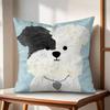 Cute oil painting dog Cushion Cover Natural Linen Organic Fabric DoubleSided Printing Couch Pillow Covers Home Decor