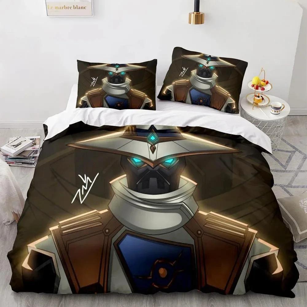 Game Valorant Neon Bedding Set Boys Girls Twin Queen Size Duvet Cover Pillowcase Bed Kids Adult Fashion Home Textileextile