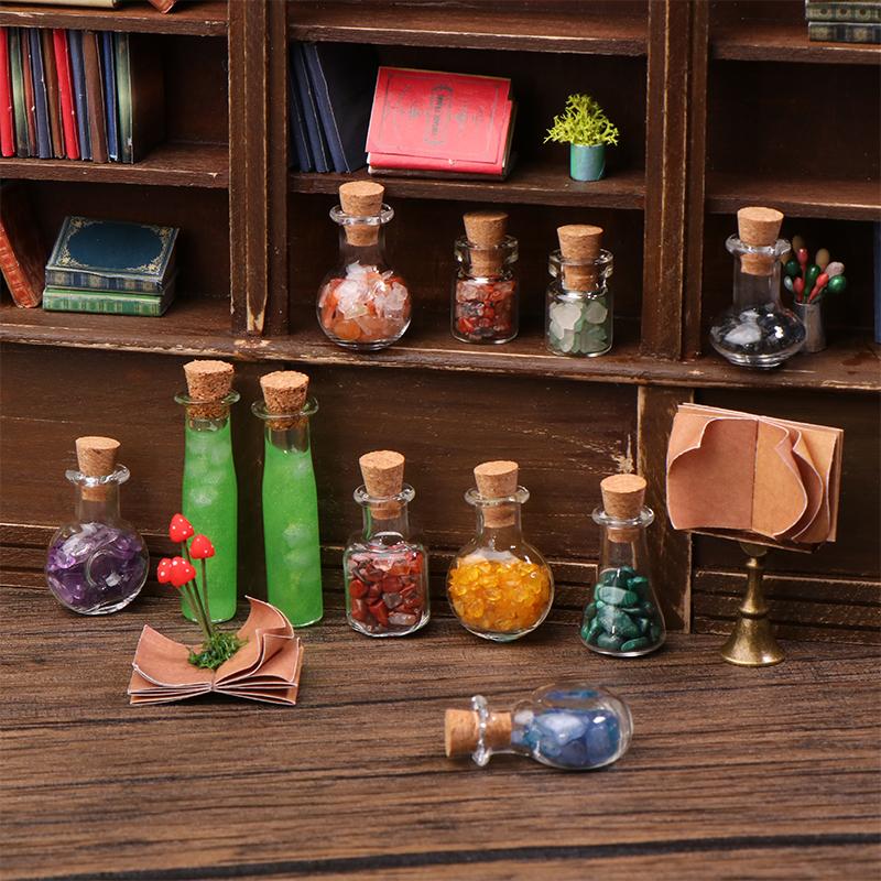 Dollhouse Wizarding World Scene Ornament Vintage Mini Magic Bottle Wand Model Dollhouse Retro Decoration Micro Scene Accessories