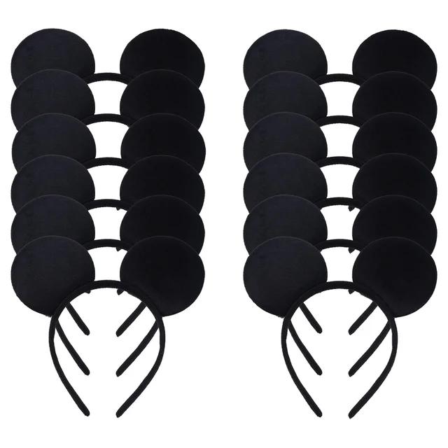 12PCS WholesaleWomen Girl Mouse Ears Headbands Hair Hoop Party Cosplay Bows Hairband Headwear Fashion Hair Accessories
