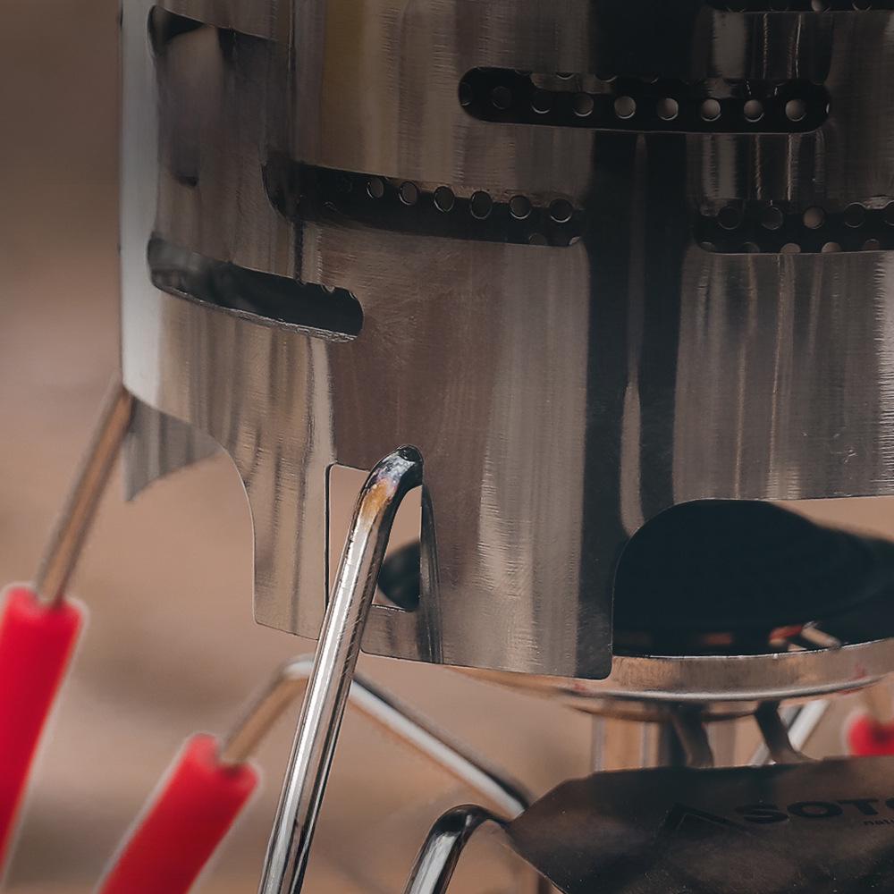 Portable Stainless Steel Outdoor Stove Heater & Windshield Hand Warmer