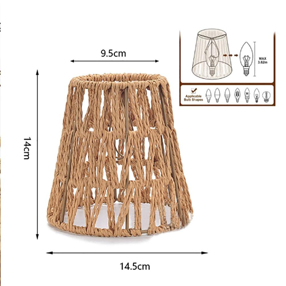 

Weaving Design Vintage Lampshade Hanging Cane Inspired Light Fixture Home Decoration 2