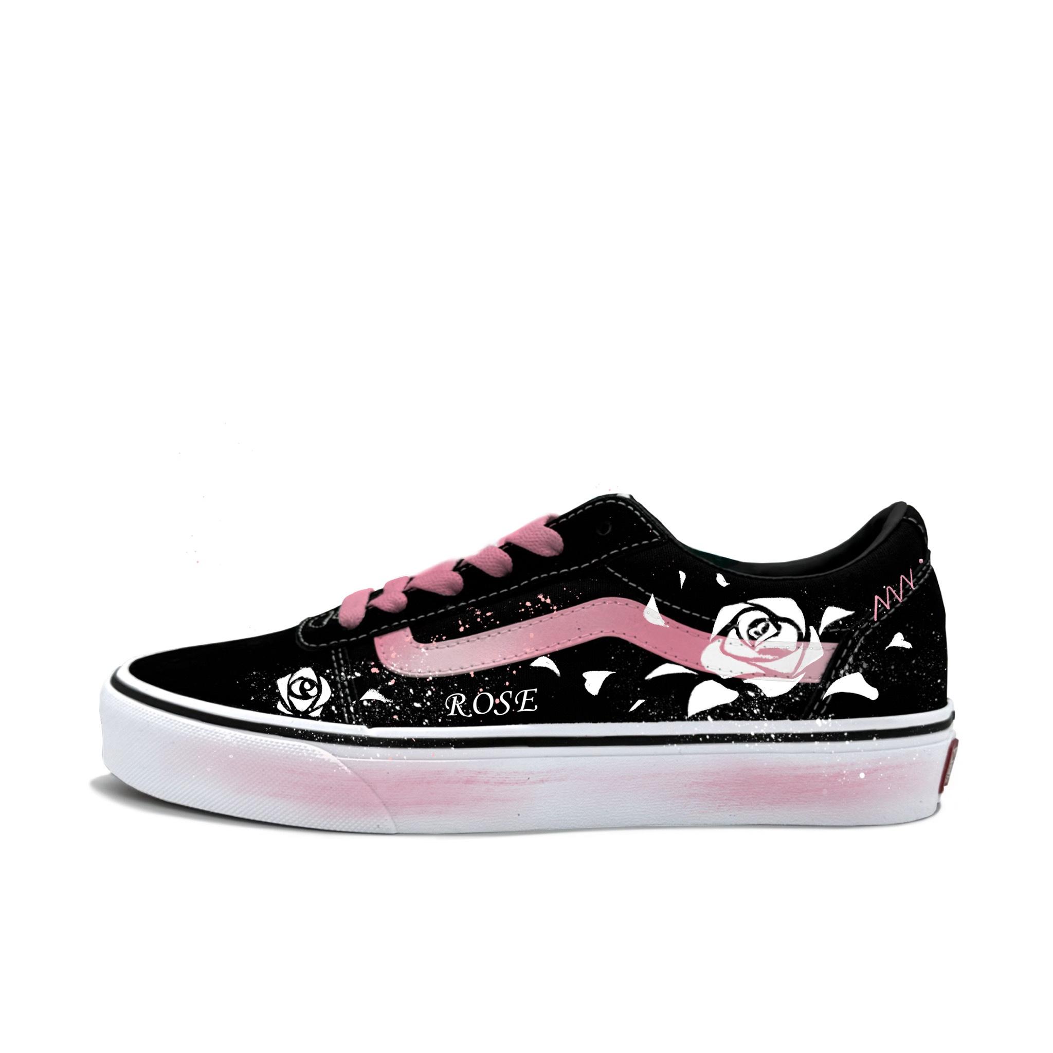 Vans Ward Удобные Износостойкие Износостойкие Низкие Кеды для Скейтборда Унисекс Розовые VN0A36EMC4R(Команда613-) 43
