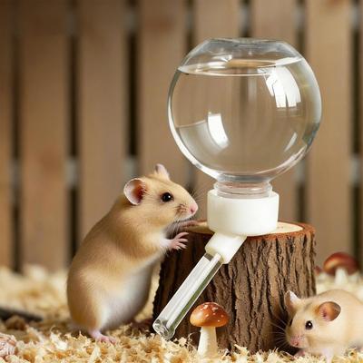 Automatic Hamsters Water Bottle Hanging Water Dispenser Bead Head Watering Bottle Drinking Supply for Pig Parrot Guinea Feeder