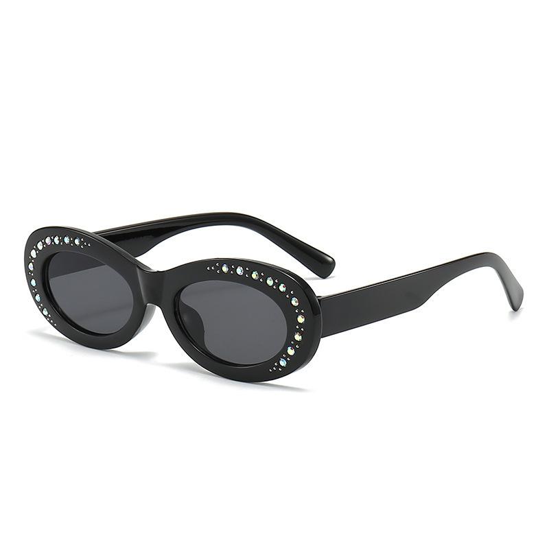 Premium Hip Hop Cool Oval Full Frame Diamond Sunglasses Women S Street Shooting Trendy Fashion Sunglasses