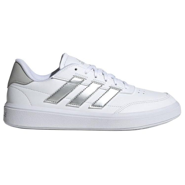adidas CourtBlock White Silver Metallic Women Sneakers Cloud-White Grey-Two IF6465