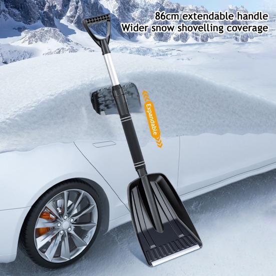 Snow Shovel Lightweight Foldable Snow Shovel Car Trunk Compact Portable Snow Shovel with Non-Slip Grip Snow Removal Tool