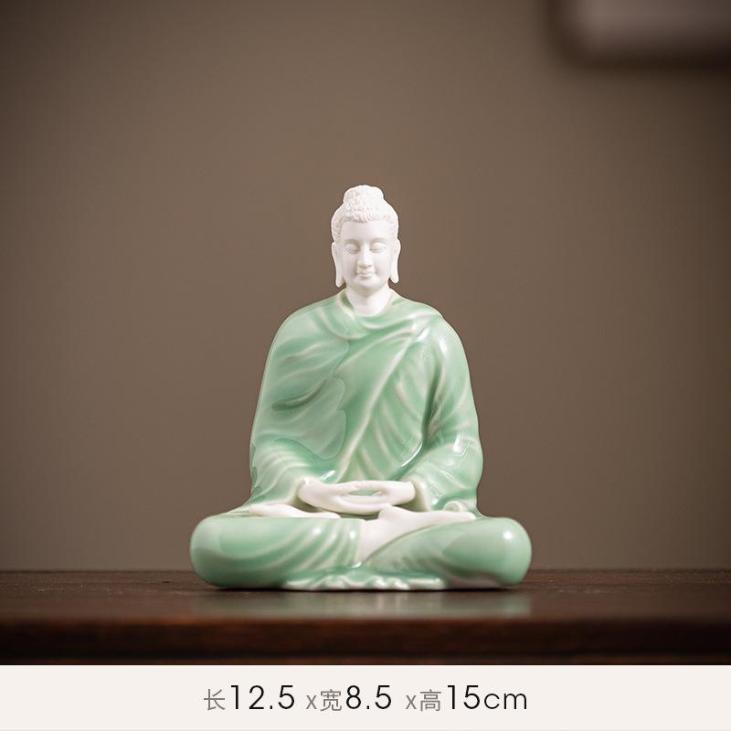 Statua di Buddha Buddha Sakyamuni Statuetta Buddha Tathagata Lampada Ceramica Cerchio Soggiorno Per Incenso Portico Decorazione Casa