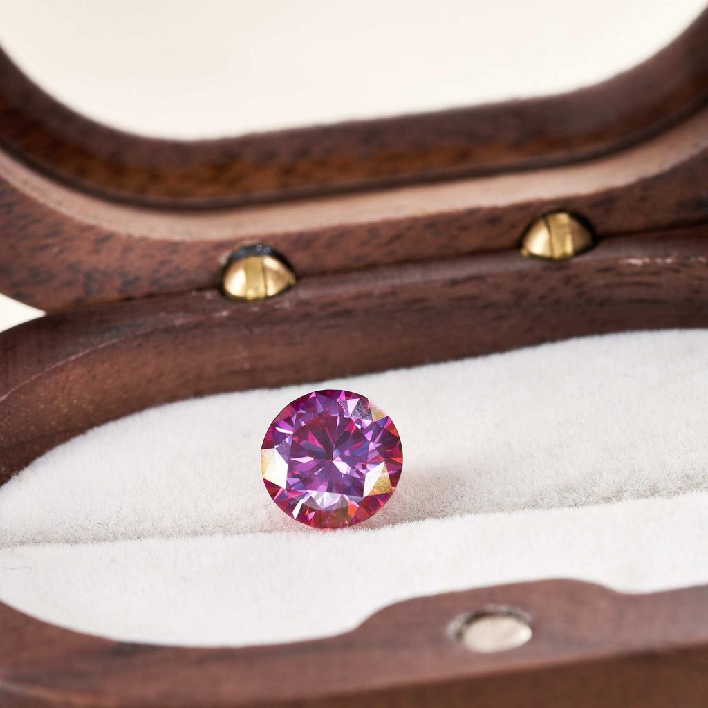 Fancy Color Moissanite Loose Stone D VVS1 Round Cut Gemstone