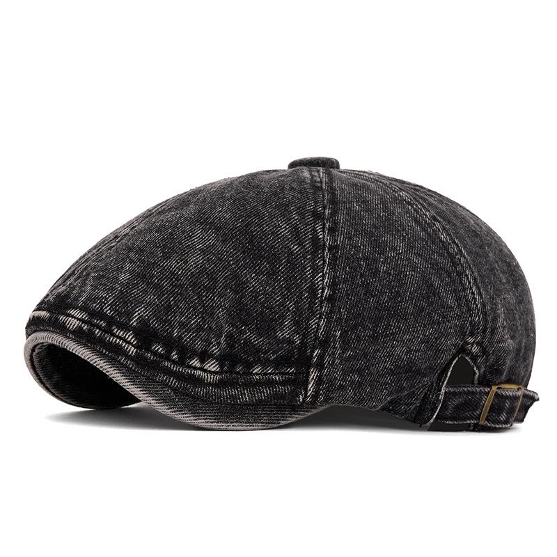 

Винтажный джинсовый берет осенняя кепка газетчика мужская британская кепка чёрный