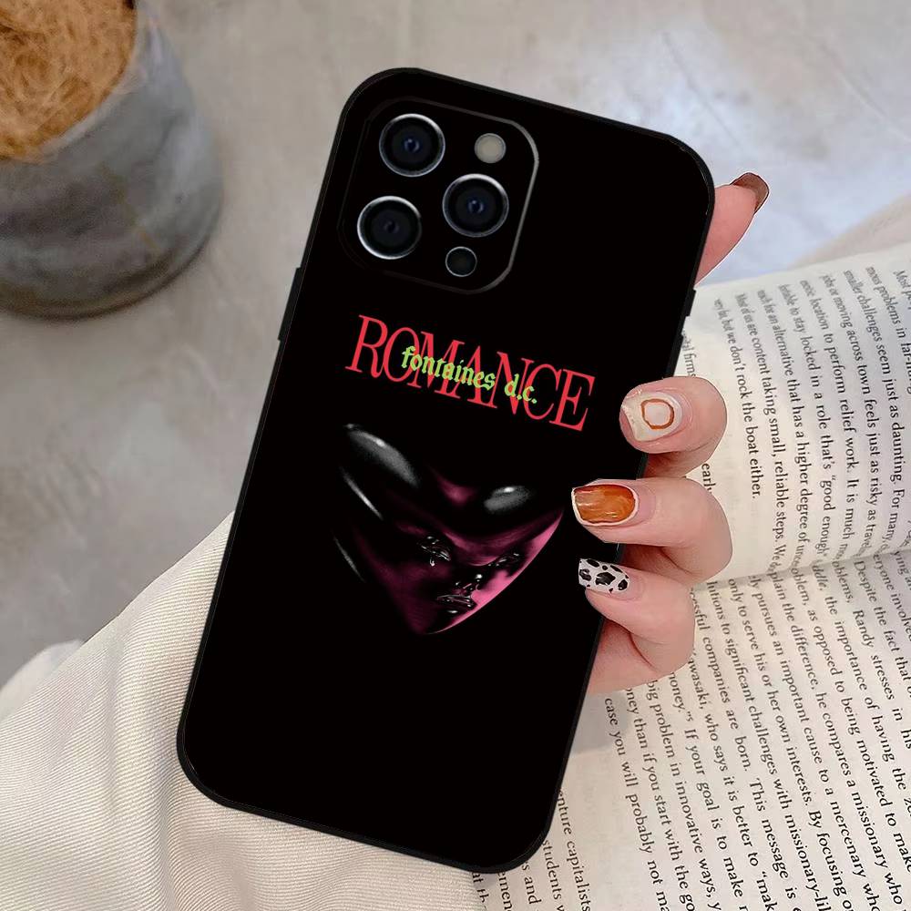 Fontaines -DC Romance Phone Case For iPhone 17,16,15,14,13,12,11 Plus,Pro Max,XS,Soft Silicone Black Cover