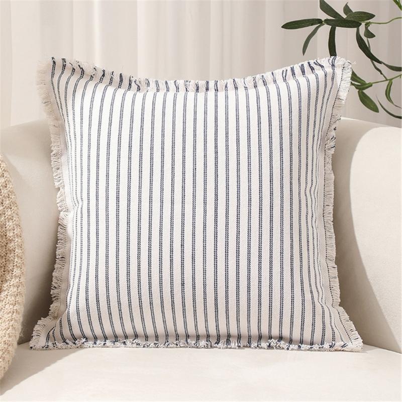 Decorative Pillowcase Cushion Cover Textured with Color Stitching for Couch or Living Room Sofa Bed Decoration