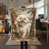 Maltese dog,pattern Flannel Blanket, High quality Comfortable for All Seasons, Home Decor, Warmth and Comfort, Perfect for Gifts.