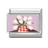 Colorful Art Printing Daisy Sunflower Tulip Rose Flowers Italian Charm Links Fit 9MM Stainless Steel Bracelet DIY Making Gifts