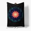 Vibrant Abstract Sunset Galaxy Fleece Blanket - Dark Blue Space Print Bed Blanket for Women Teen Gifts