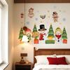 Festive Merry Christmas Wall Stickers with Snowmen & Gingerbread Removable Self-Adhesive for Kids Room Shop Restaurant Decor