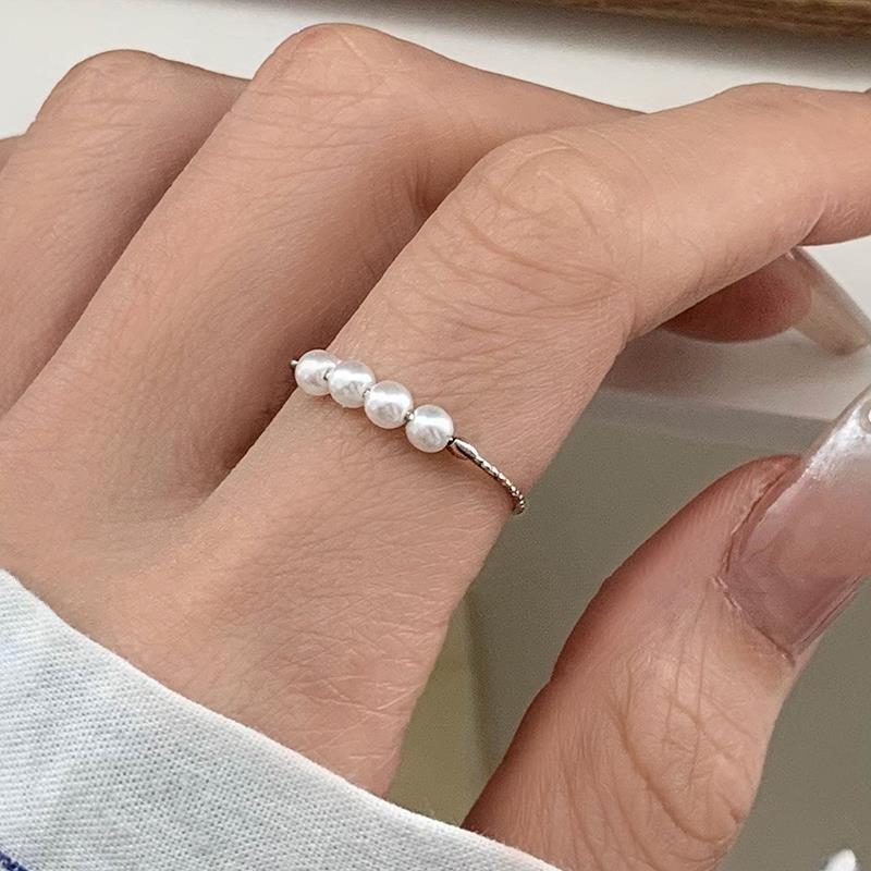 Elegant Adjustable Pearl Fairy Ring: Trendy, Versatile, and Fashionable for Women.