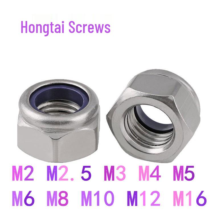 Galvanized Self-Locking Nylon Nut, Anti-Loosening and Anti-Slip, Sizes M2 to M810