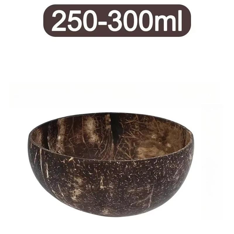 1pc Natural Coconut Shell Bowls Set for Home - Reusable Salad/Oatmeal/Yogurt Bowls, Kitchen Tableware Utensils, Salad Bowl 1PC