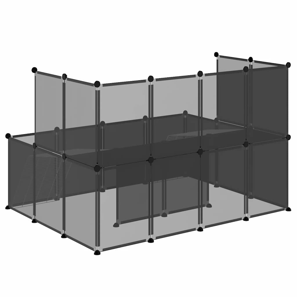 Vidaxl Gabbia per Piccoli Animali, Nera, 143X107X93 Cm, PP e Acciaio