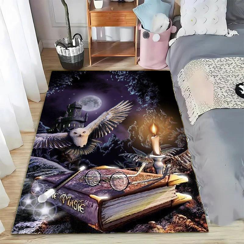 15 Size Magic Academy Owl Printed Carpet Rugs Living Room Bedroom Bedside Bathroom Home Decor Floor Mat Kids Room Non-slip Mat