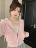 Women's Petite Hooded Cardigan Sweatshirt Jacket - 2026 New Spring/Autumn Sport Style