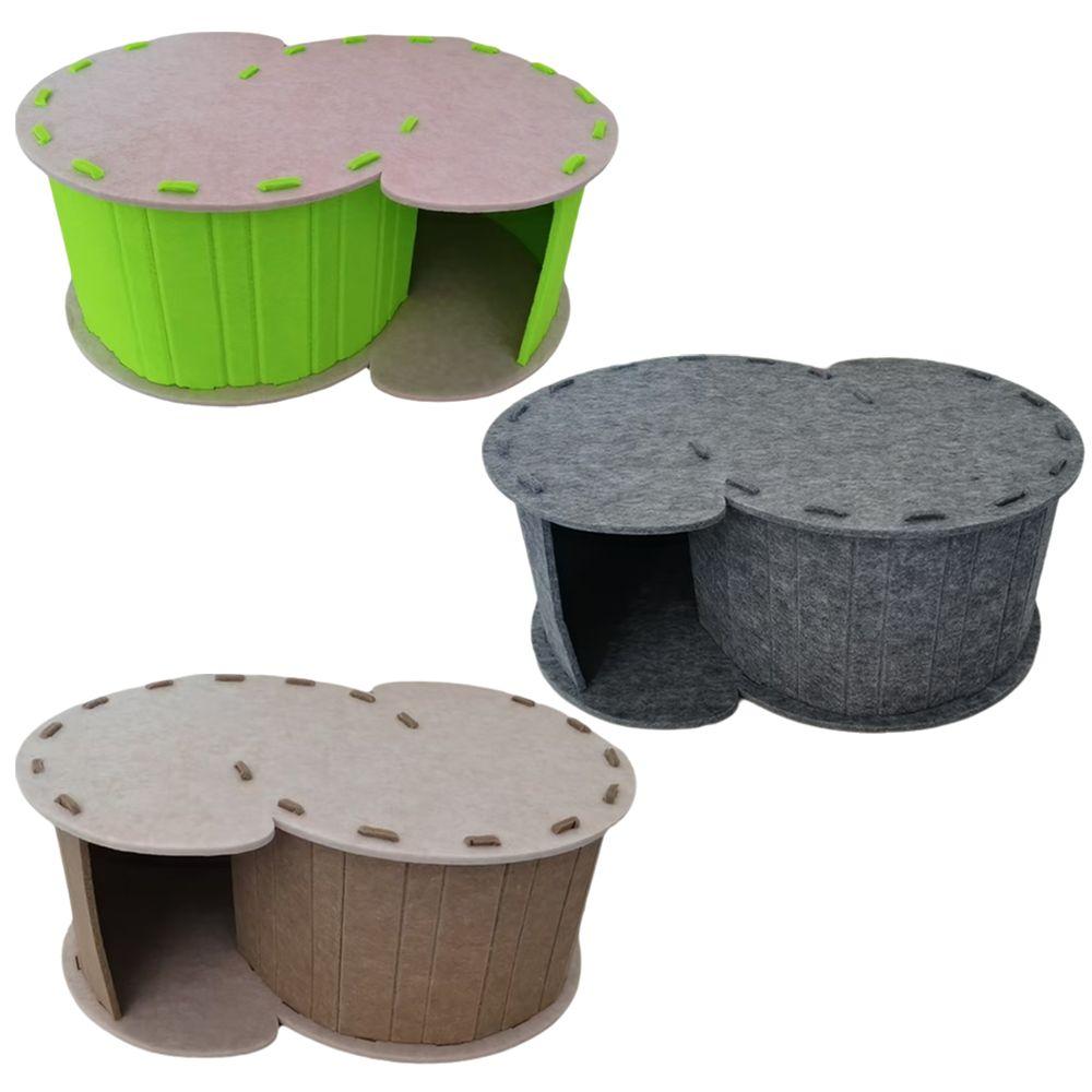 Detachable Felt Cat Tunnel Bed S-shaped Cat Hideaway House Semi Enclosed Cat Nest  Playing