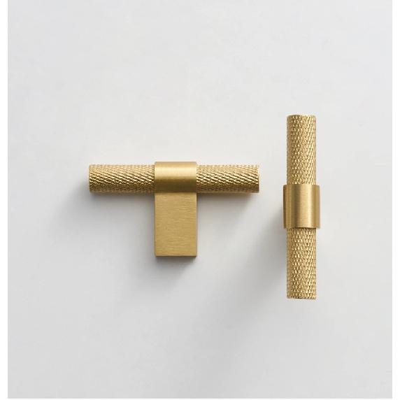 Nurlin Solid Brass Knurling Patterned Cabinet T-bar Extended Length 40 Inches Kitchen Appliances Dishwashers Refrigerators Pull