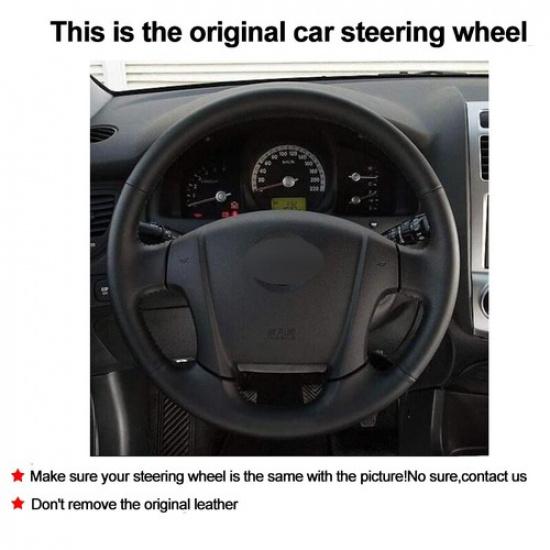 Hand Sewing Steering Wheel Cover For Kia Sportage 2 2005 2006 2007 2008 - 2010