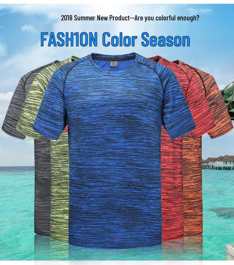Summer Camouflage Quick-Dry Crew Neck T-Shirt for Running - Unisex Plus Size