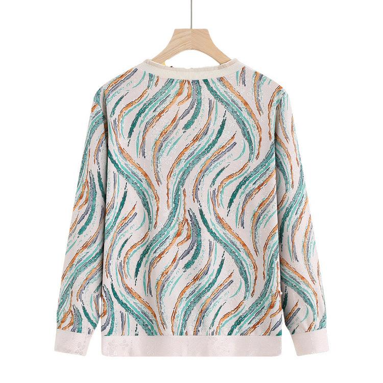 Spring and Autumn New Knitted Shirt Foreign Grandma Wear Middle-aged and Elderly Women's Wear Thin Top