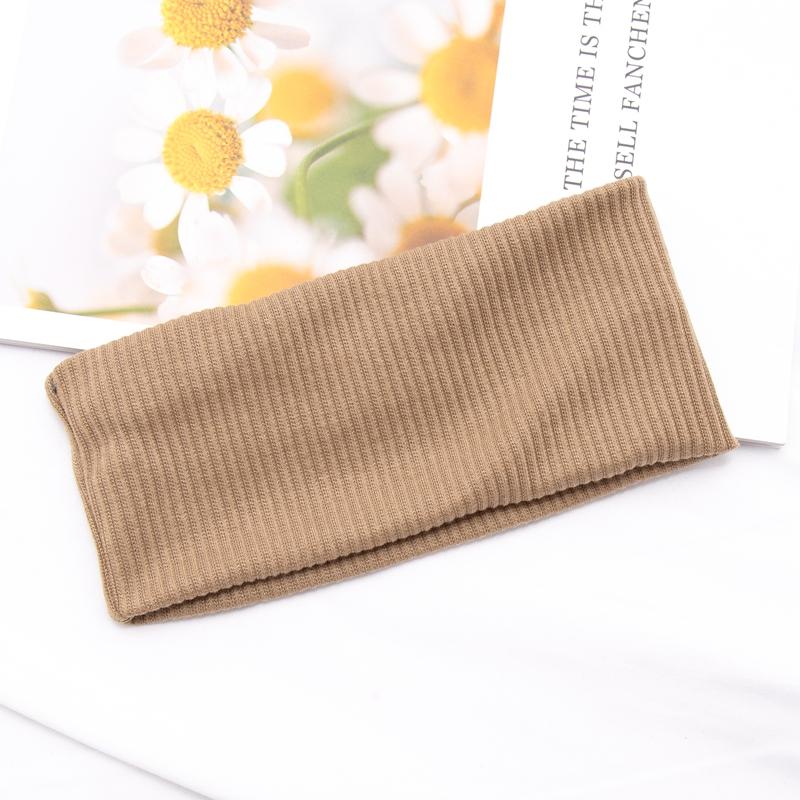 Women Solid Color Yoga Knitted Headband Cotton Wide Turban Twisted Knotted Headwrap Fashion Girls Hairband Hair Accessories
