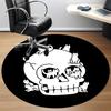 1pc Skull Cats Office Round Area Rug,  Mat Suitable For Office, Under Office Chairs Bedroom Living Room Home Decor, Room Deco