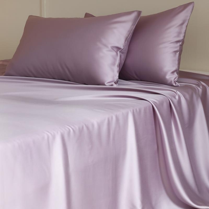 Mulberry Silk Bed Sheet Sets 4/6pcs Silky Bedding Set Luxury Fitted Sheet Flat Sheets Pillowcase Single Double King Queen Bed