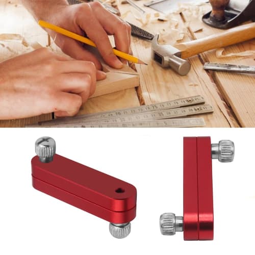 Botocoo Steel Ruler Stops, Set of 2 Straightedge Stoppers, Portable, Accurate Measurement, Practical, Wear-Resistant, Metal Measuring Aid Tool, Stainl