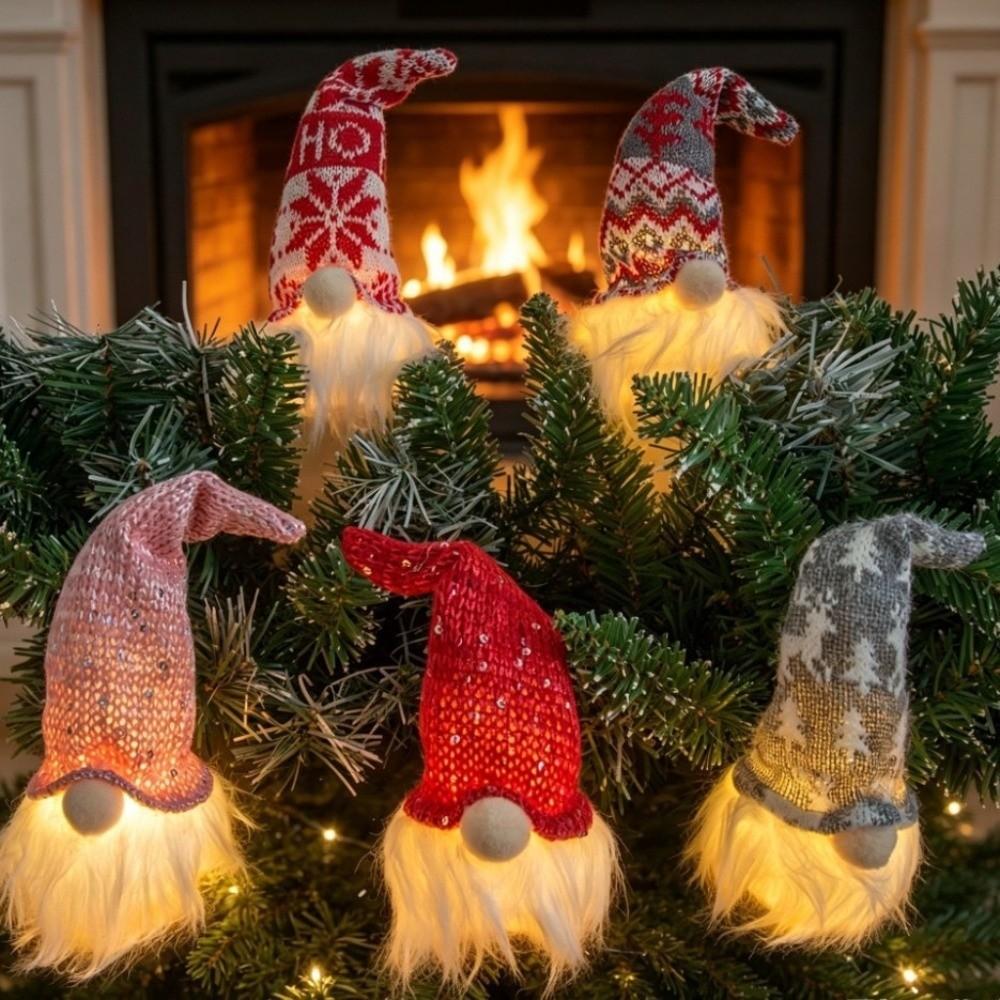 Cartoon Christmas Luminous Pendant Exquisite Christmas Gnomes Plush Doll Merry Christmas Decor